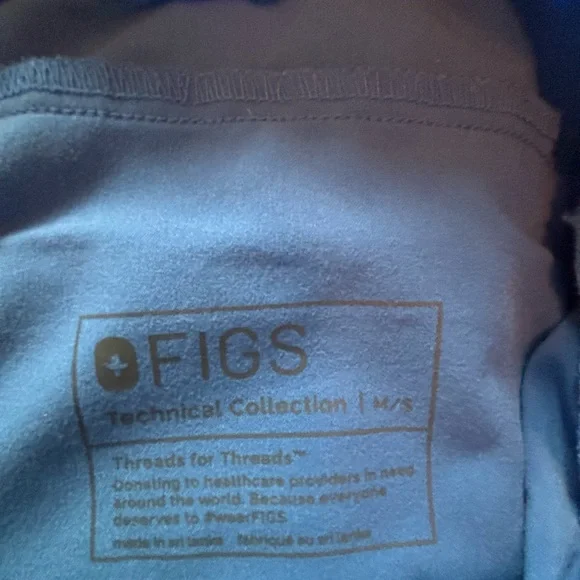 Men’s FIGS - Light (Ceil) blue Tansen jogger scrub pant. Size M/short. EUC - Picture 6 of 7